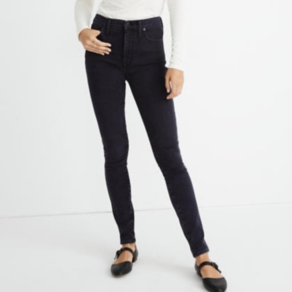 Madewell 10” High Rise Black Skinny Button Fly Jeans